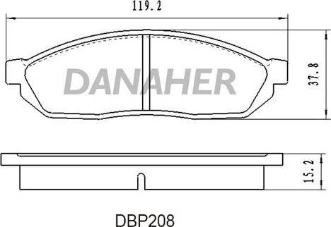 Danaher DBP208 - Kit pastiglie freno, Freno a disco autozon.pro