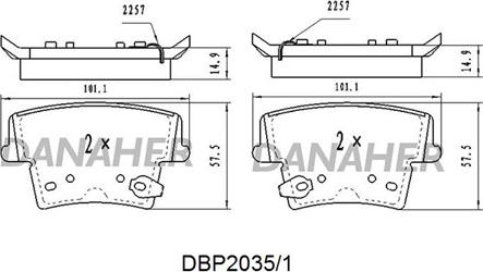 Danaher DBP2035/1 - Kit pastiglie freno, Freno a disco autozon.pro