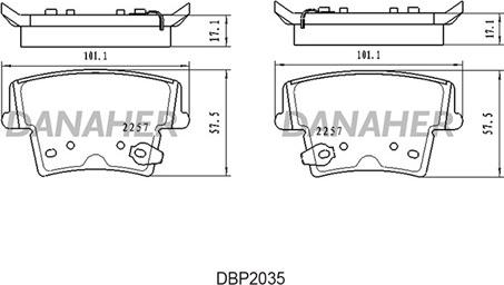 Danaher DBP2035 - Kit pastiglie freno, Freno a disco autozon.pro