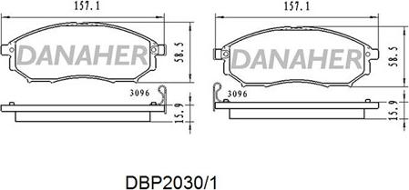 Danaher DBP2030/1 - Kit pastiglie freno, Freno a disco autozon.pro