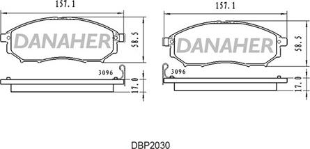 Danaher DBP2030 - Kit pastiglie freno, Freno a disco autozon.pro