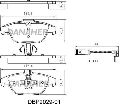 Danaher DBP2029-01 - Kit pastiglie freno, Freno a disco autozon.pro