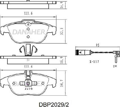 Danaher DBP2029/2 - Kit pastiglie freno, Freno a disco autozon.pro