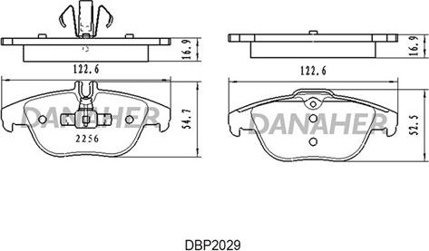 Danaher DBP2029 - Kit pastiglie freno, Freno a disco autozon.pro