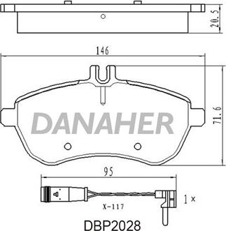 Danaher DBP2028 - Kit pastiglie freno, Freno a disco autozon.pro