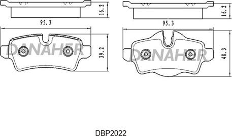 Danaher DBP2022 - Kit pastiglie freno, Freno a disco autozon.pro