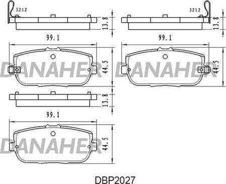 Danaher DBP2027 - Kit pastiglie freno, Freno a disco autozon.pro