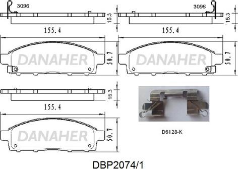 Danaher DBP2074/1 - Kit pastiglie freno, Freno a disco autozon.pro