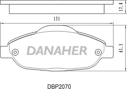 Danaher DBP2070 - Kit pastiglie freno, Freno a disco autozon.pro