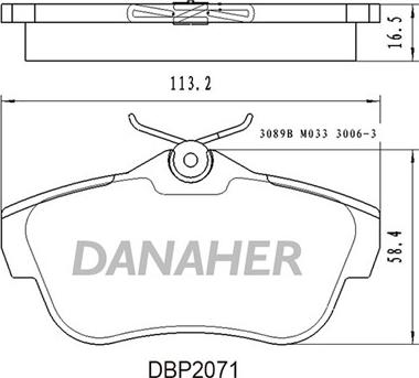 Danaher DBP2071 - Kit pastiglie freno, Freno a disco autozon.pro