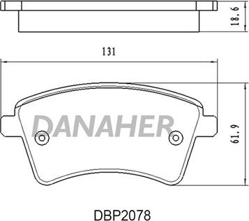 Danaher DBP2078 - Kit pastiglie freno, Freno a disco autozon.pro