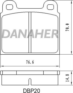 Danaher DBP20 - Kit pastiglie freno, Freno a disco autozon.pro