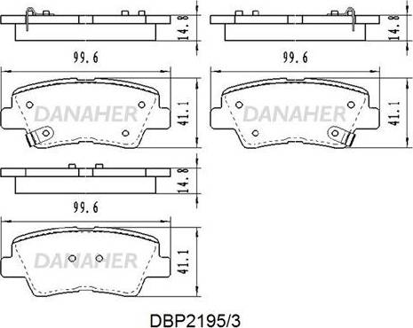 Danaher DBP2195/3 - Kit pastiglie freno, Freno a disco autozon.pro