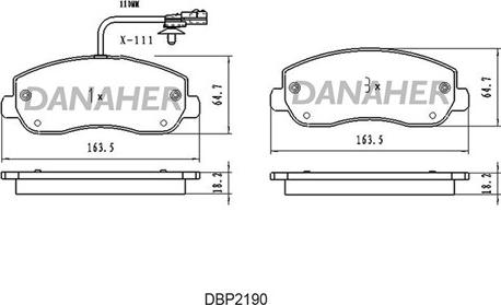 Danaher DBP2190 - Kit pastiglie freno, Freno a disco autozon.pro