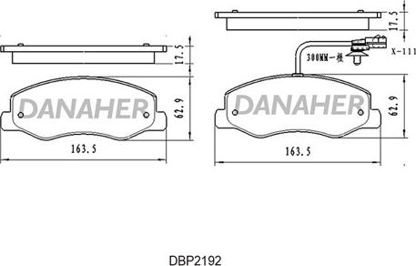 Danaher DBP2192 - Kit pastiglie freno, Freno a disco autozon.pro