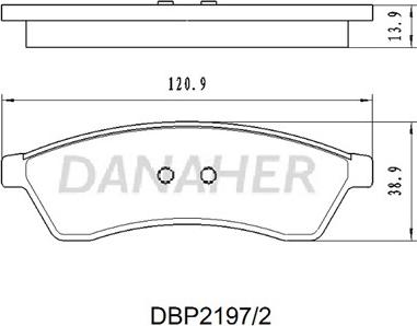 Danaher DBP2197/2 - Kit pastiglie freno, Freno a disco autozon.pro