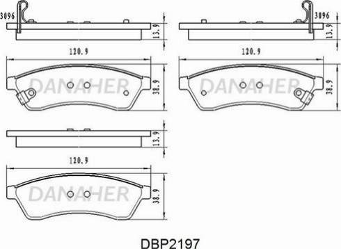 Danaher DBP2197 - Kit pastiglie freno, Freno a disco autozon.pro