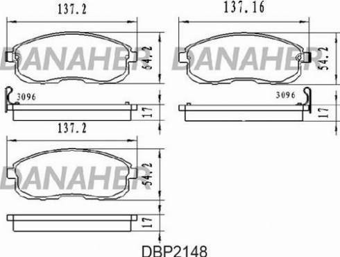 Danaher DBP2148 - Kit pastiglie freno, Freno a disco autozon.pro