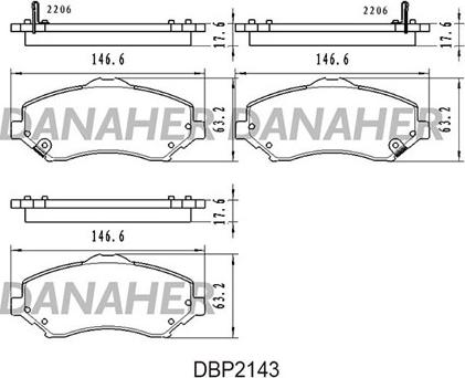 Danaher DBP2143 - Kit pastiglie freno, Freno a disco autozon.pro