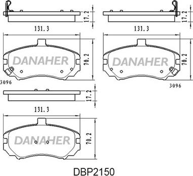 Danaher DBP2150 - Kit pastiglie freno, Freno a disco autozon.pro