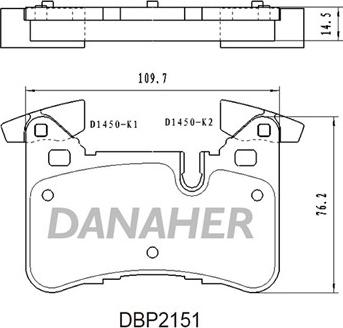 Danaher DBP2151 - Kit pastiglie freno, Freno a disco autozon.pro