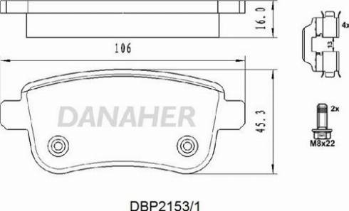 Danaher DBP2153/1 - Kit pastiglie freno, Freno a disco autozon.pro