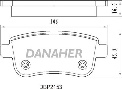 Danaher DBP2153 - Kit pastiglie freno, Freno a disco autozon.pro