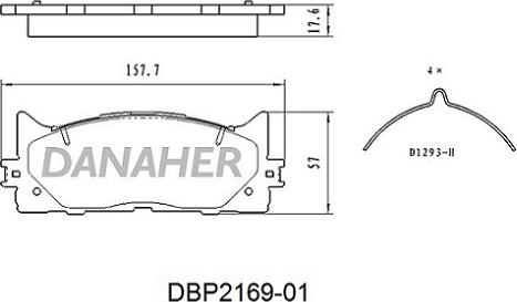 Danaher DBP2169-01 - Kit pastiglie freno, Freno a disco autozon.pro