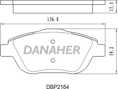 Danaher DBP2164 - Kit pastiglie freno, Freno a disco autozon.pro