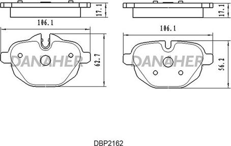 Danaher DBP2162 - Kit pastiglie freno, Freno a disco autozon.pro