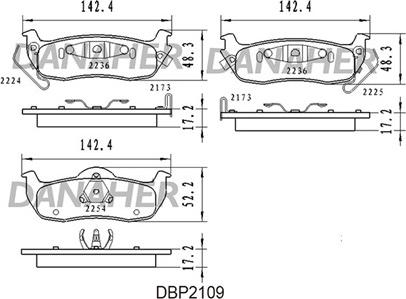 Danaher DBP2109 - Kit pastiglie freno, Freno a disco autozon.pro