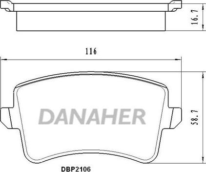 Danaher DBP2106 - Kit pastiglie freno, Freno a disco autozon.pro