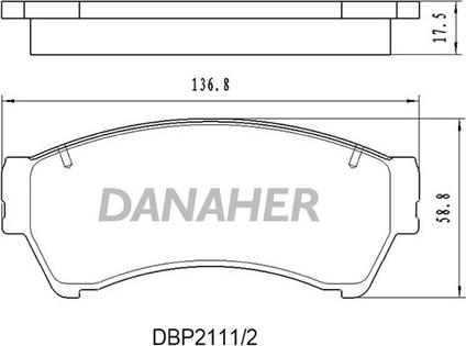 Danaher DBP2111/2 - Kit pastiglie freno, Freno a disco autozon.pro