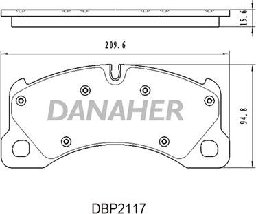 Danaher DBP2117 - Kit pastiglie freno, Freno a disco autozon.pro