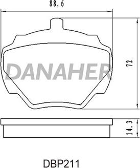 Danaher DBP211 - Kit pastiglie freno, Freno a disco autozon.pro