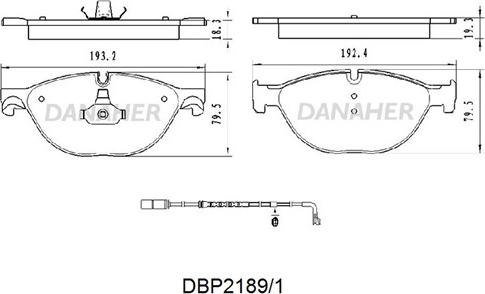 Danaher DBP2189/1 - Kit pastiglie freno, Freno a disco autozon.pro