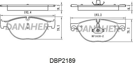 Danaher DBP2189 - Kit pastiglie freno, Freno a disco autozon.pro