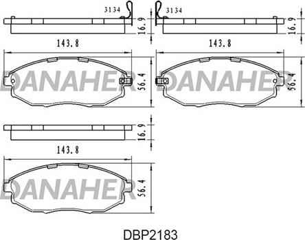 Danaher DBP2183 - Kit pastiglie freno, Freno a disco autozon.pro