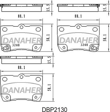 Danaher DBP2130 - Kit pastiglie freno, Freno a disco autozon.pro