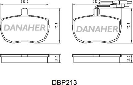 Danaher DBP213 - Kit pastiglie freno, Freno a disco autozon.pro