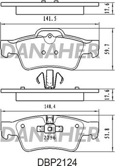 Danaher DBP2124 - Kit pastiglie freno, Freno a disco autozon.pro