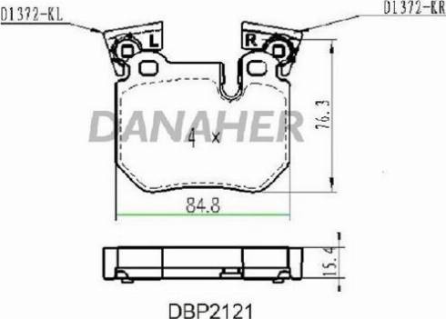 Danaher DBP2121 - Kit pastiglie freno, Freno a disco autozon.pro