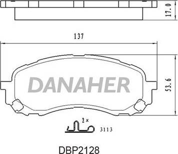 Danaher DBP2128 - Kit pastiglie freno, Freno a disco autozon.pro