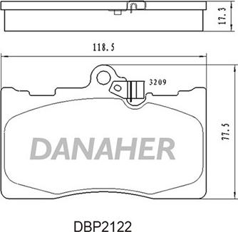 Danaher DBP2122 - Kit pastiglie freno, Freno a disco autozon.pro