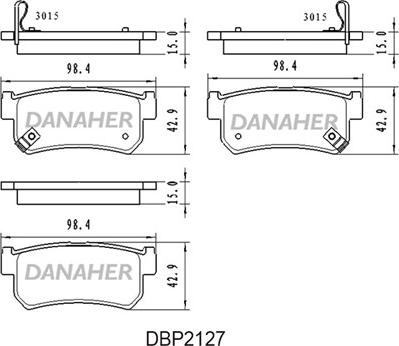 Danaher DBP2127 - Kit pastiglie freno, Freno a disco autozon.pro