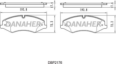 Danaher DBP2176 - Kit pastiglie freno, Freno a disco autozon.pro