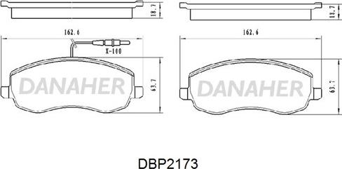 Danaher DBP2173 - Kit pastiglie freno, Freno a disco autozon.pro