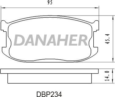 Danaher DBP234 - Kit pastiglie freno, Freno a disco autozon.pro