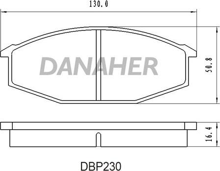 Danaher DBP230 - Kit pastiglie freno, Freno a disco autozon.pro