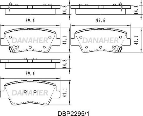 Danaher DBP2295/1 - Kit pastiglie freno, Freno a disco autozon.pro